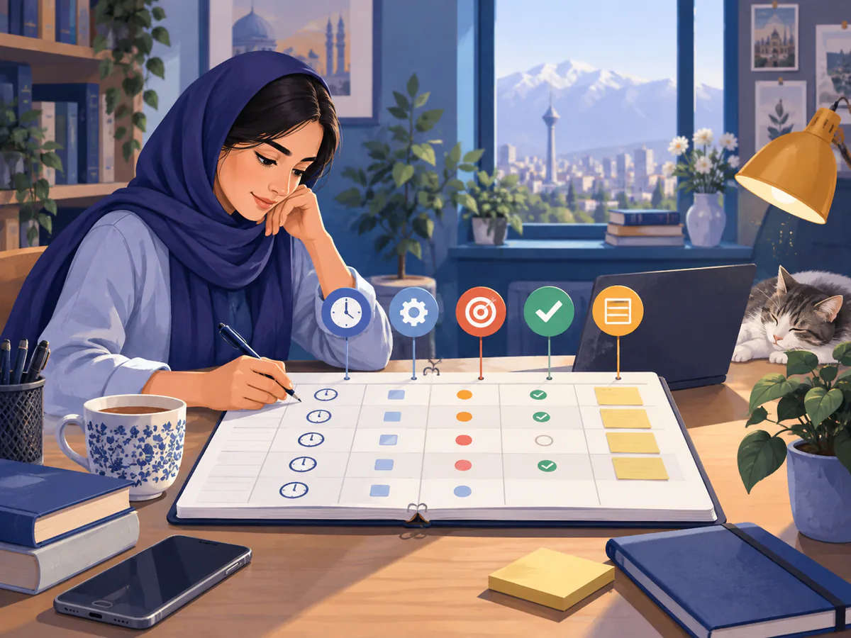 مفهوم ها و اجزای اصلی جدول برنامه ریزی روزانه مفهوم ها و اجزای اصلی جدول برنامه ریزی روزانه