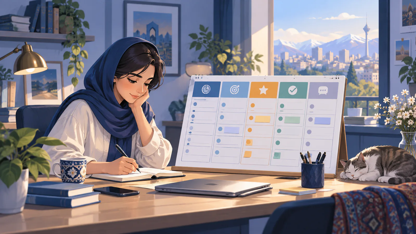 نمای کلی جدول برنامه ریزی روزانه