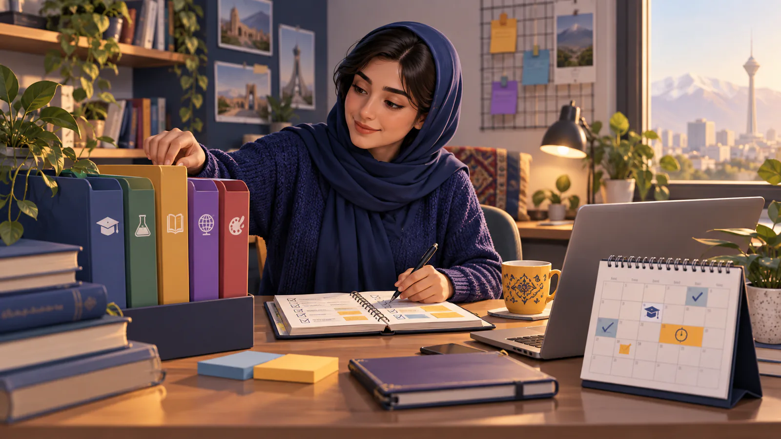 نمای کلی یادآوری امتحان و تکالیف