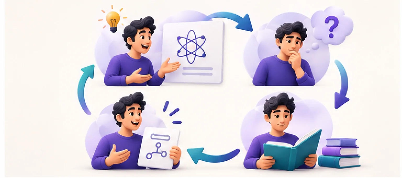 تصویر مفهومی تکنیک فاینمن چیست؟ یادگیری مفاهیم دشوار با توضیح ساده و یک مثال