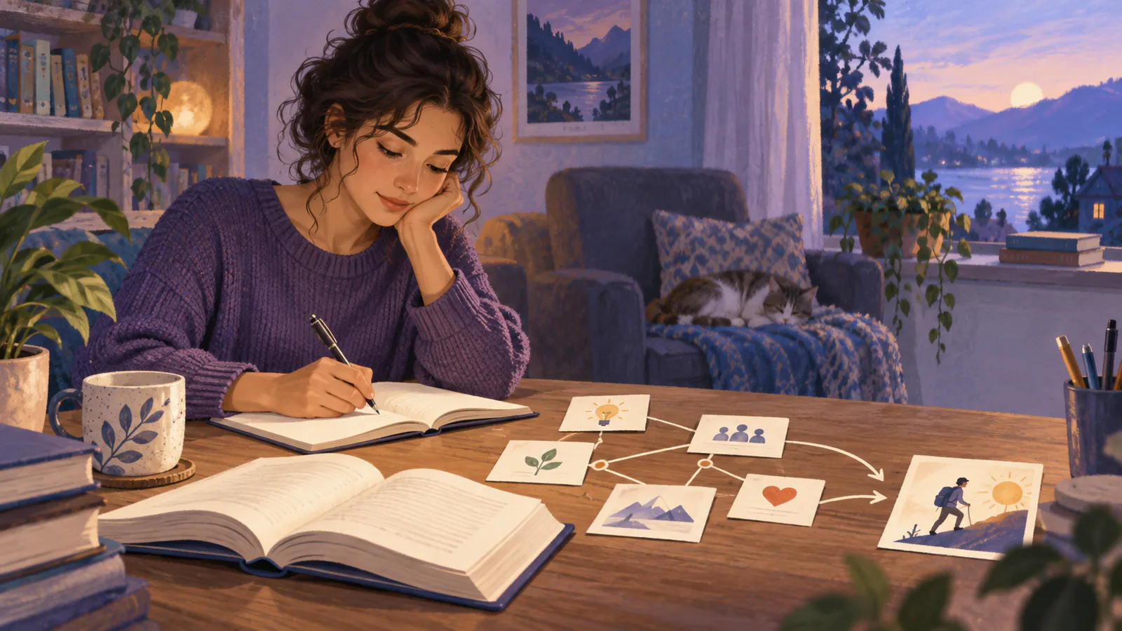 خواننده در حال ساخت یادداشت ماندگار از کتاب