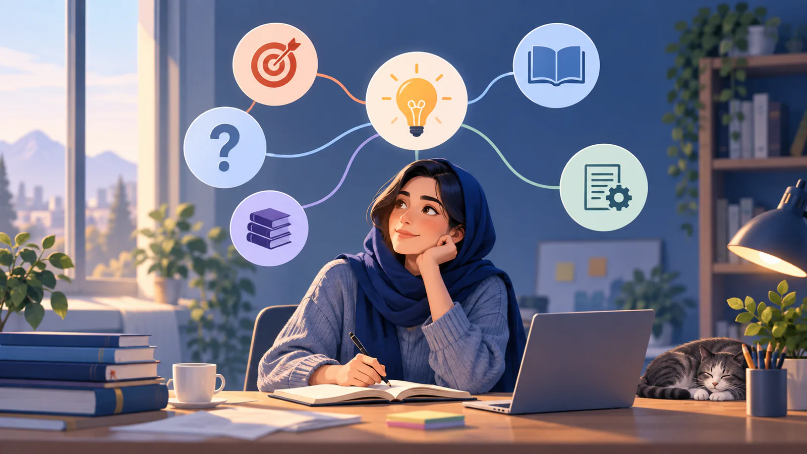نمای کلی نقشه ذهنی پایان نامه