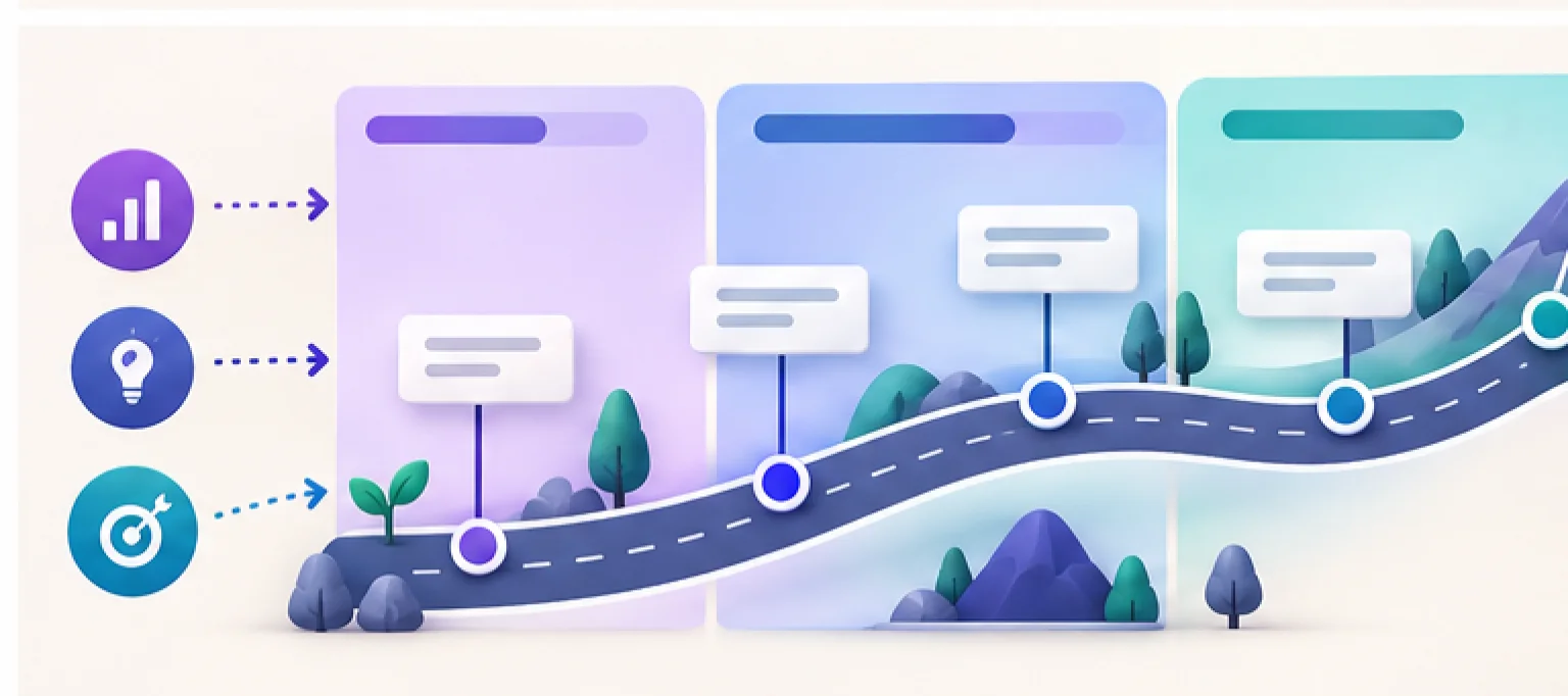 تصویر مفهومی نقشه راه محصول چیست؟ ساخت Product Roadmap با نمونه قابل ویرایش