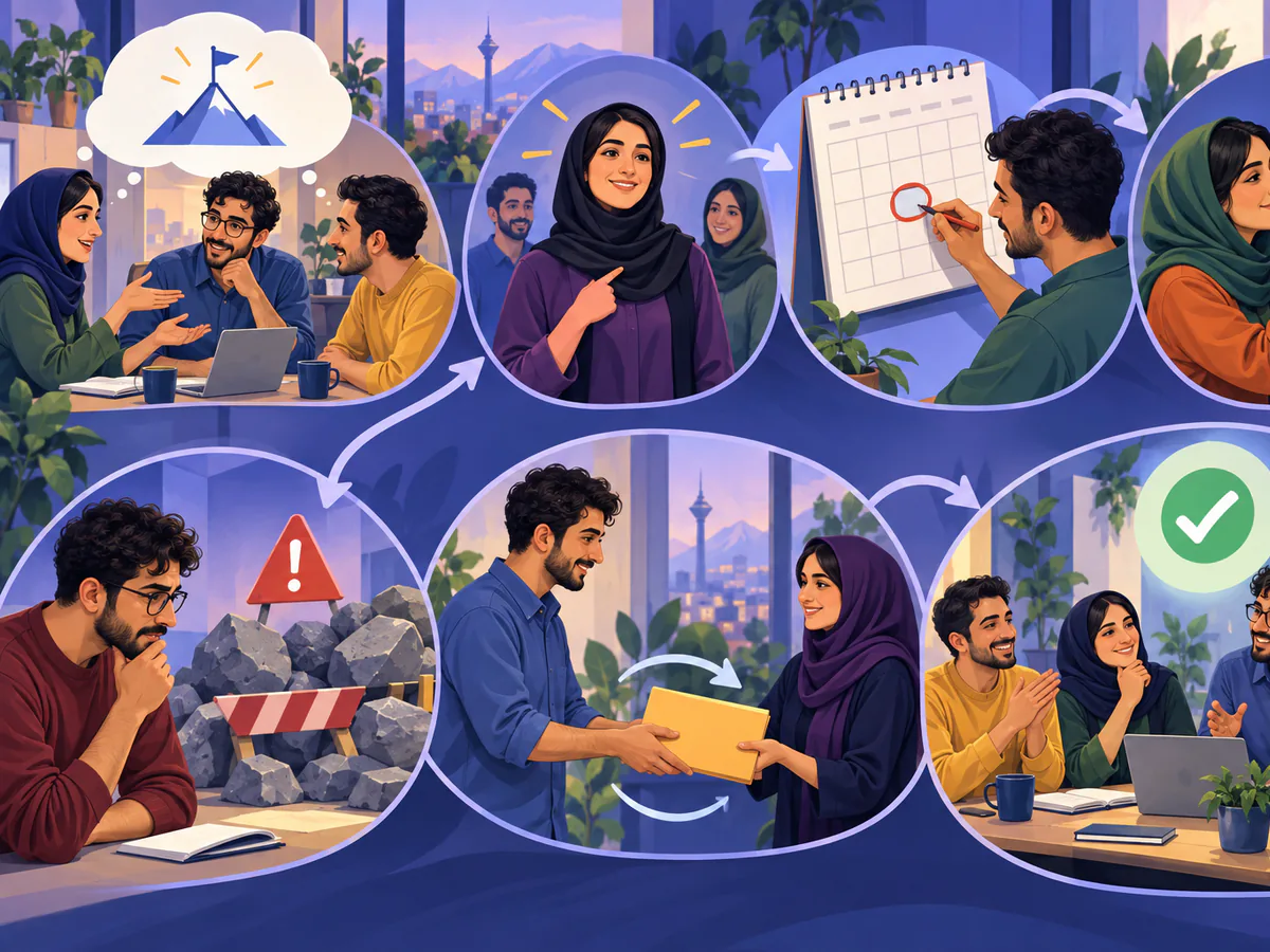 مسیر عملی اجرای یادآوری ددلاین تیمی